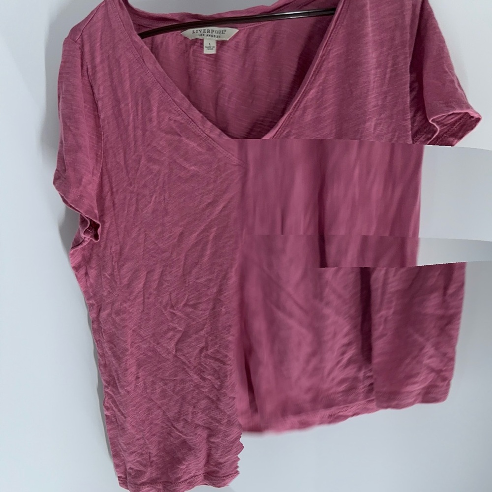Liverpool Mauve V-Neck Short Sleeve Top
